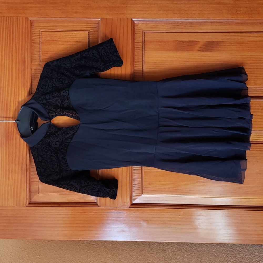 Balera dancewear black short jazz dress. Gloves and headpiec inc Adult Small